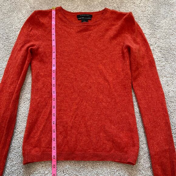Tahari Women's Pure Luxe 100% Cashmere Rust Crewneck Sweater Size S - Picture 8 of 9